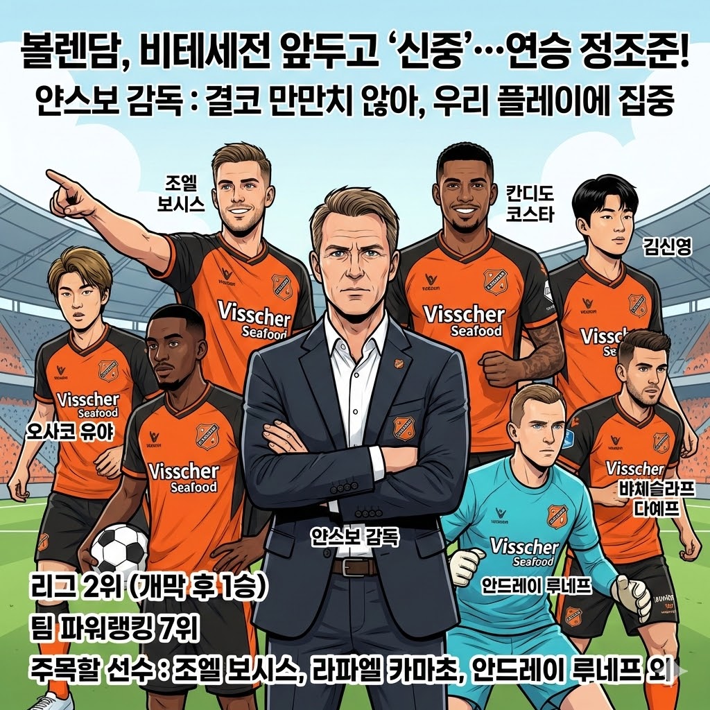 볼렌담 감독 [2위 돌풍] 비테세는 [난적] 경계령